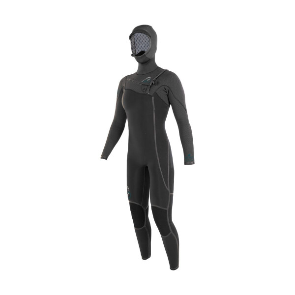 Soöruz Fullsuit Women 6/5/4 CZ GURU+ Hood - OYSTERPRENE Black S